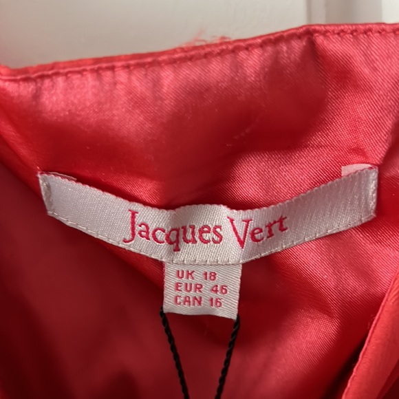 Jaques Vert Pink Silk Sweetheart Neck Empire Waist Tea Length Dress Size 16 NWT - Picture 8 of 12